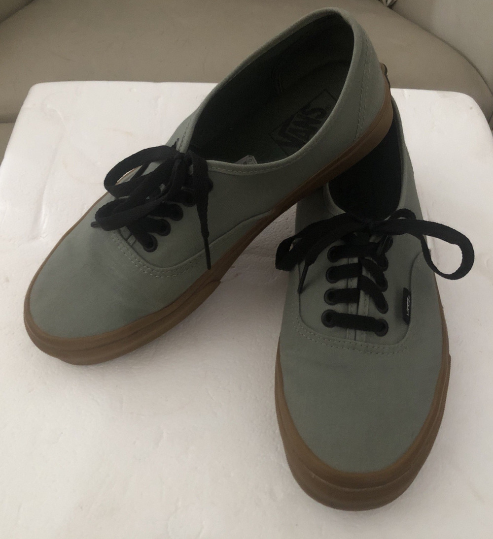 Van's Gum sole Shadow Trekking Green slip on cavas men 8 Women 9.5 Skater Gray